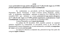 Aprobare in Parlament pentru taierea bonusului de pensie primit de judecatorii Curtii Constitutionale (Avizul)
