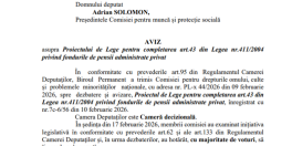 Aviz negativ pe proiectul de lege privind fondurile de pensii. Initiativa legislativa prevede marirea contributiei la Pilonul II de pensii (Avizul)