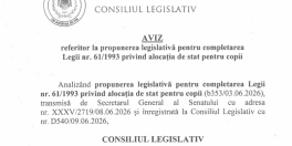 Aviz pe proiectul de lege privind alocatia copiilor. Consiliul Legislativ a dat aviz pozitiv (Document)
