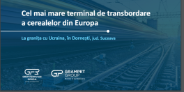 Cel mai mare terminal de transbordare a cerealelor din Europa. GRAMPET GROUP a investit 10 milioane euro pentru constructia celui mai mare terminal de transbordare a cerealelor din Europa, la granita cu Ucraina