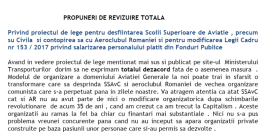 Critici cu privire la comasarea Scolii Superioare de Aviatie Civila cu Aeroclubul Romaniei: solicitarile AROPA