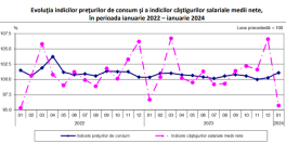 SALARIILE AU SCAZUT – INS: in ianuarie 2024 castigul salarial mediu brut a fost cu 3,9% mai mic decat in decembrie 2023, iar salariul mediu net cu 4,3% mai mic (Raportul)