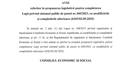 Modificarea Legii pensiilor, avizata negativ (Document)