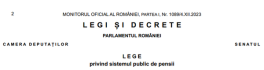 NOUA LEGE A PENSIILOR A FOST PUBLICATA IN MONITORUL OFICIAL - De la 1 ianuarie 2024 punctul de pensie se majoreaza cu 13,8%. In lege este detaliata si modalitatea de calcul (Document)