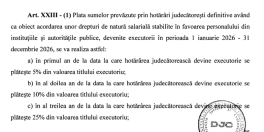 Plata sumelor prevazute prin hotarari judecatoresti definitive: iata cum se aplica (Document)