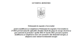 PRETURILE LA ENERGIE, PLAFONATE PANA IN 2026 – De la 1 aprilie 2024 scade pretul gazelor de la 150 lei la 120 lei. Furnizorii de energie electrica si gaze vor trebuie sa prezinte defalcat pretul pentru clientul final (Document)