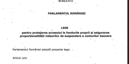 Suspendarea conturilor bancare: decizia din Parlament (Document)