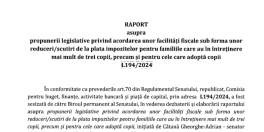 Vot final pentru reducerea impozitelor. Iata cel mai important raport care va cantari greu in decizia Senatului (Document)