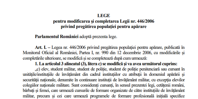27.000 lei pentru cei care fac voluntar serviciul militar. Se cere in Parlament dezbaterea in procedura de urgenta (Document)