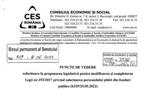 DECONTAREA CHELTUIELILOR: SINDICATE VS PATRONATE – Punctele de vedere exprimate in Consiliul Economic si Social. Una din parti a avizat favorabil. Votul negativ: "Poate determina potentiale efecte nefavorabile la nivelul economiei nationale” (Document)