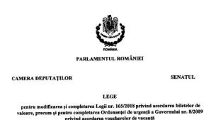 SCHIMBARI PRIVIND VOUCHERELE DE VACANTA - Proiectul de lege care prevede o noua modalitate de acordare a beneficiilor extrasalariale, in Parlament: “Economisire semnificativa” (Document)