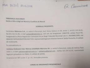 SE CERE IN INSTANTA SUSPENDAREA MAJORARII SALARIILOR DE LA METROREX – Statul nu vrea sa mai dea banii (Document)