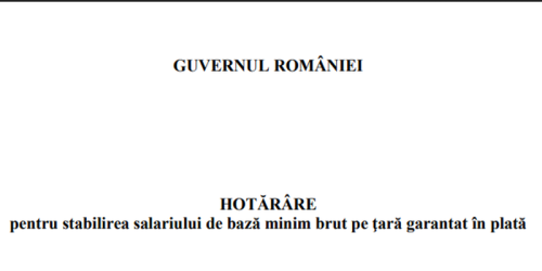 A crescut salariul minim la 4.325 lei. Prevederea se aplica din 1 iulie (Document)