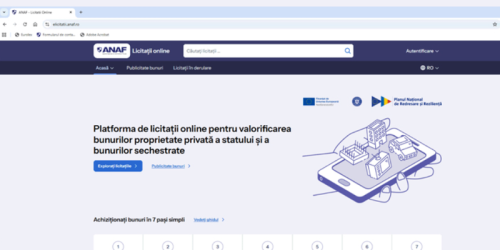 ANAF lanseaza platforma de licitatii online. Fiscul valorifica atat bunuri mobile cat si imobile