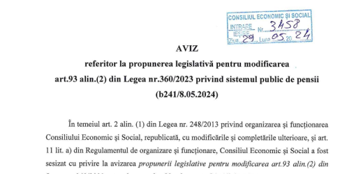 CES, de acord cu modificarea legii pensiilor. Proiectul de lege introduce noi reguli privind admiterea sau respingerea cererii (Avizul)