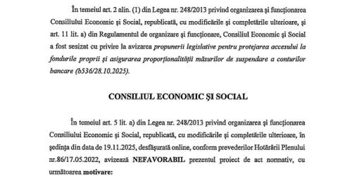 Conditii pentru blocarea conturilor: votul dat (Document)