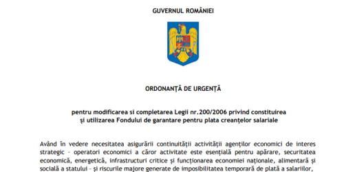 Guvernul mareste garantiile pentru plata salariilor. Ministerul Muncii da Ordonanta de Urgenta (Document)