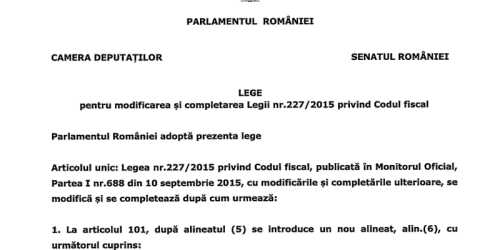 Lege pentru modificarea Codului Fiscal:  “Contribuabilii care realizeaza venituri din pensii pot dispune asupra destinatiei unei sume reprezentand pana la 3,50% din impozitul stabilit pentru sustinerea entitatilor nonprofit”  (Proiectul)