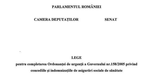 Legea privind plata concediului medical, respinsa in Senat. Initiativa prevede termenul in care statul trebuie sa plateasca (Document)