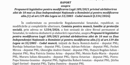 Respingere in Senat pe proiectul de lege care prevede ca romanii sa aiba o noua zi libera (Avizul)