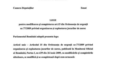 Se cer schimbari in Senat pentru jocurile de noroc. Iata cine trebuie sa-si dea acordul pentru functionarea acestora (Proiectul)