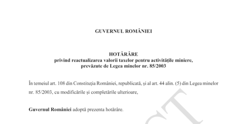 Taxele miniere au fost reactualizate cu rata inflatiei. Iata cati bani va incasa statul (Document)