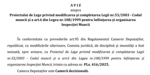 Unda verde pentru modificarea Codului Muncii (Avizul)