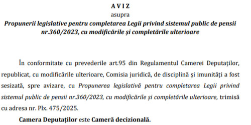 Vot in Camera Deputatilor pe Legea pensiilor (Document)