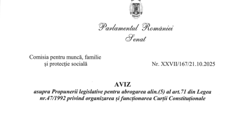 Vot in Senat pentru banii judecatorilor Curtii Constitutionale. Proiectul prevede taierea a 180.000 lei (Avizul)