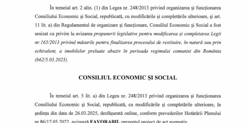 Vot pe legea restituirii proprietatilor. S-a dat avizul pentru indexarea cu rata inflatiei (Document)