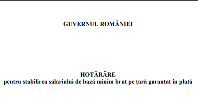 A crescut salariul minim la 4.325 lei. Prevederea se aplica din 1 iulie (Document)