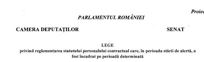 ANGAJAREA IN SISTEMUL BUGETAR – Propunere de lege pentru personalul care a semnat pe perioada determinata (Document)