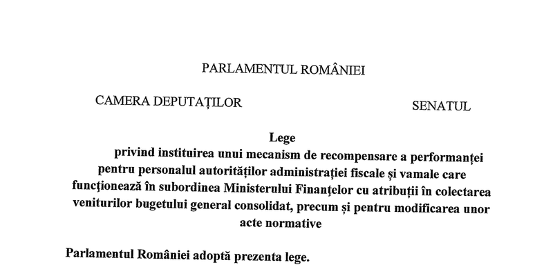 Bani pentru angajatii ANAF si cei din Vama. Bonusurile se acorda dupa atingerea criteriilor de performanta (Proiectul)