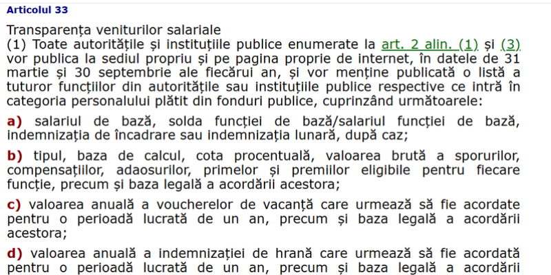 Salariile bugetarilor, facute publice. Exceptie fac institutiile de forta (Document)