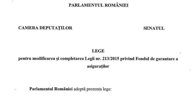 LEGEA RCA  A FOST ADOPTATA – Principalele prevederi: eliminarea plafonului actual de 500.000 de lei pentru despagubiri, finantarea Fondului de garantare a asiguratilor prin apelarea la imprumuturi de stat, in situatiile in care resursele financiare sunt insuficiente (Proiectul)