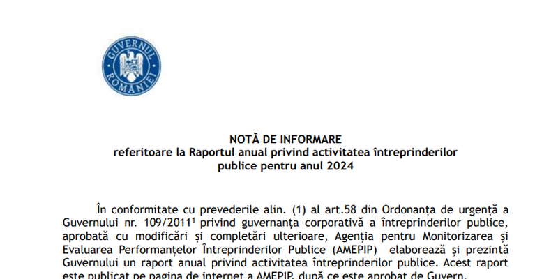 Top trei companii de stat la cifra de afaceri (Document)