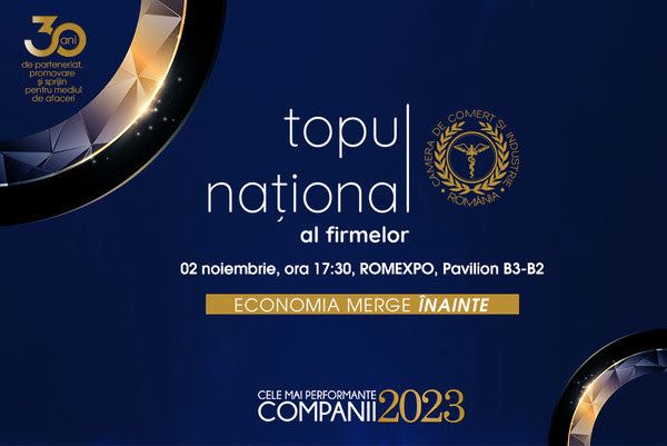 TOPUL NATIONAL AL FIRMELOR 2023 - Crestere cu 31,66% a cifrei de afaceri cumulata a companiilor din Top 10