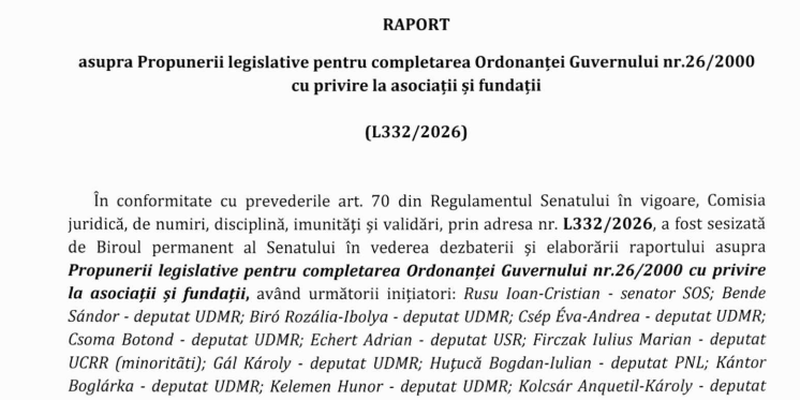 Unda verde pe legea asociatiilor si fundatiilor pentru utilizarea descentralizata a resurselor. Initiatorii proiectului explica ca “necesitatea reglementarii provine si dintr-o obligatie legala, care in prezent nu poate fi respectata de catre fundatii” (Document)