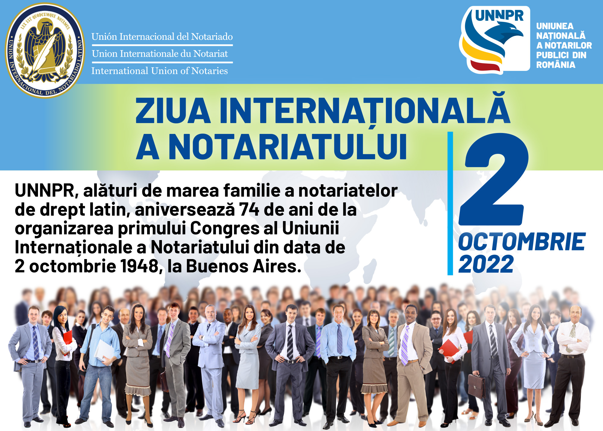 ZIUA INTERNATIONALA A NOTARIATULUI – UNNPR aniverseaza 74 de ani de la organizarea primului Congres al Uniunii Internationale a Notariatului. Presedintele UNNPR, Viorel Manescu: 